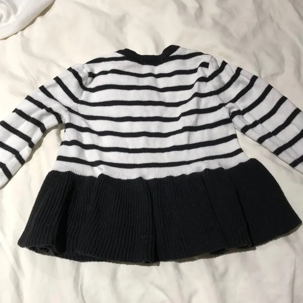 Gymboree Blk/white strip peplum sweater worn once
